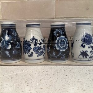 Pier 1 -Blue and White Porcelain Salt & Pepper Shaker Set (4 pcs)